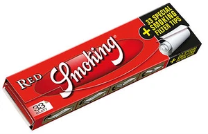Smoking RED K. S. Papers 10 x 33 Blättchen und mit 10 x 33 Filtertips Original® - Picture 1 of 4