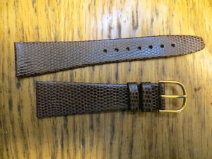 New Old Stock HIRSCH Genuine Brown Leather Watch Band Austria 20MM LeJour Lizard - Picture 1 of 6