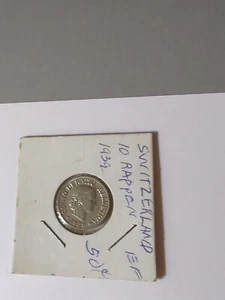 1939 Switzerland 10 Rappen - Good Condition Clear Date - Picture 1 of 2