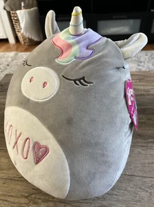 NEW Squishmallow Unicorn Teresa Grey 13” KellyToys Plush Valentine’s XOXO - Picture 1 of 7