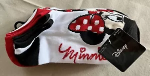 5 PACK NWT MINNIE MOUSE DISNEY WOMEN'S NO SHOW SOCKS SHOE SIZE 4-10 - Picture 1 of 4