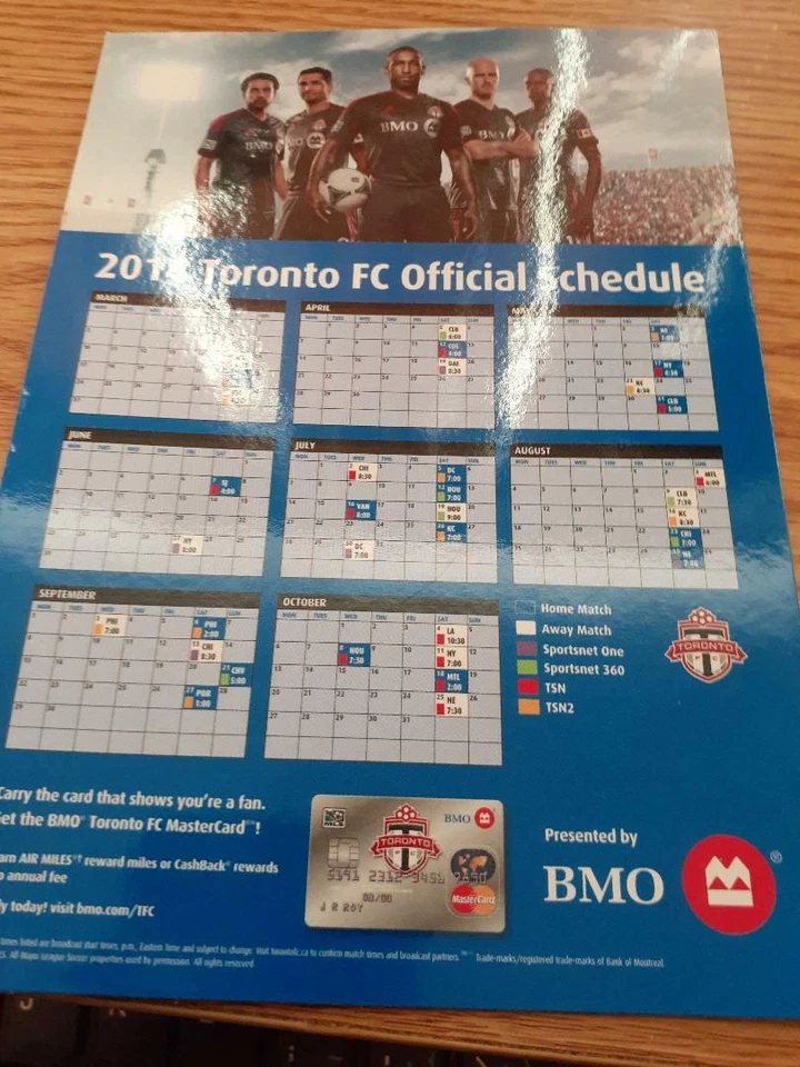 Toronto FC--2014 Magnet Schedule--Bank of Montreal — 第 1/2 张图片