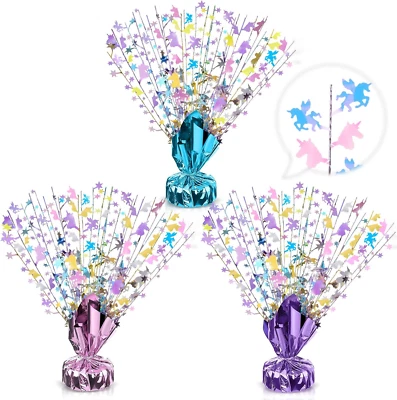 Table Decorations Rainbow Unicorns Metallic Gleam Foil Spray Centerpieces Unicor - Image 1 of 4
