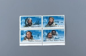 1986 USA Arctic Explorers 22 cents block of four stamps - MNH - Picture 1 of 2