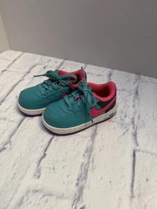 Nike Air Force 1 Size 6C Low GS Teal Pink AV0760-300, 6C Air Force - Picture 1 of 10