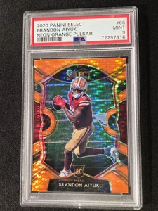 2020 Panini Select Neon Orange Pulsar Prizm #66 Brandon Aiyuk RC #6/7 🔥 49ers  - Picture 1 of 5
