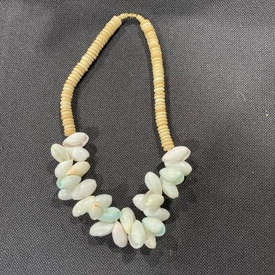 Collar Boho Seashell Madera Cuentas Declaración Cierre Barril Playa Vacaciones Tropical Foto 1 de 4