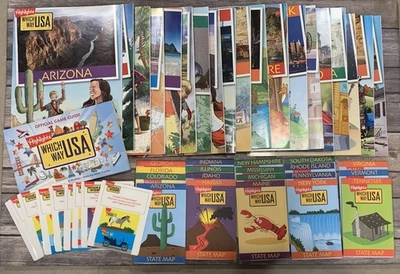 Lot 19 States Highlights Which Way USA Magazines + Matching Maps + 17 Licenses  - Image 1 of 4