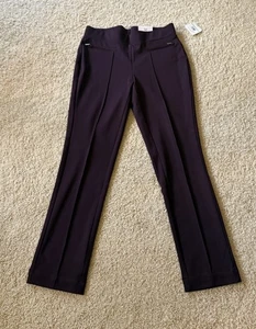 Pants Rafaella Comfort Fit Stretch Slim Leg Size 8 Maroon Stretch Waistband Seam - Picture 1 of 5