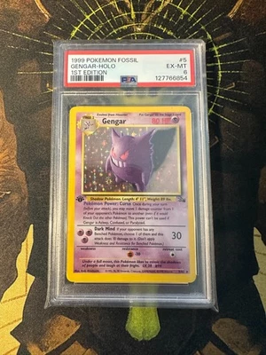 Pokemon Gengar 5/62 Fossil 1st Edition Vintage Holo PSA 6 - Image 1 of 2