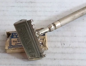 Larkin Single Edge in metal tube marketed as a premium minty w/ 4 blades - Picture 1 of 6