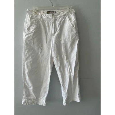 Pantalones para mujer Caribbean Joe 6 blancos capri algodón costero ligeros playeros  Foto 1 de 4