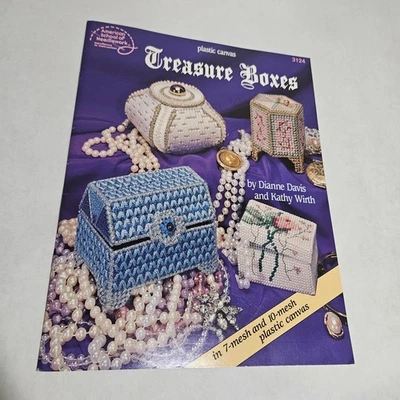 Treasure Boxes Plastic Canvas  3124 Amer. Sch.  - Image 1 of 4