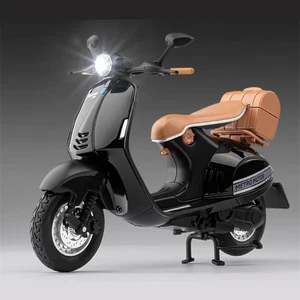 1:12 Vespa 946 Diecast Retro Motorrad Modell mit Sound & Licht - Kinder Geschenk - Bild 1 von 26