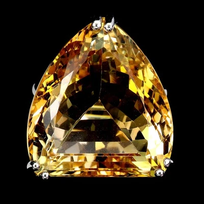 Black Friday 925 Silver Ring Trilliant Citrine 39ct Handmade Gemstone Jewelry Si - Image 1 of 4