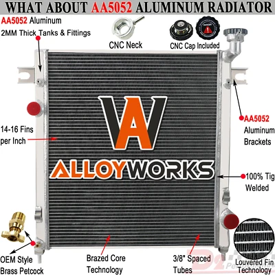 Radiador de aluminio de 3 filas para Jeep Liberty 2008-2012 2009 2010 3,7 L V6 gasolina Foto 1 de 4