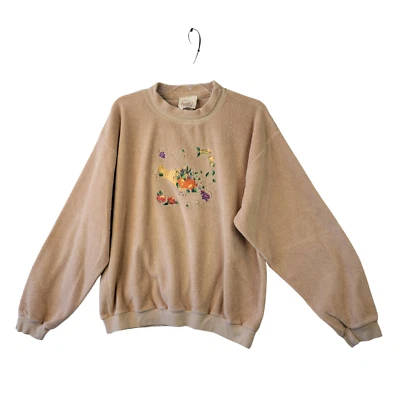 Peanut Butter Jelly Womens Brown Fleece Pullover Sweatshirt Long Sleeve Size M - Image 1 of 4