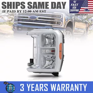 Driver Side For 2023-2024 Ford F250 F350 SuperDuty Halogen Headlight Assy Chrome - Picture 1 of 9