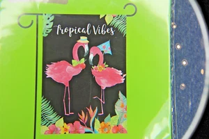 12.5" x 18" Tropical Vibes Love Date Night Flamingo Yard Garden House Art Flag - Picture 1 of 3