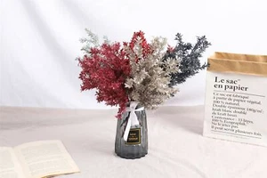 Heavy Glittered Frosty Leaf Bunch - Glitter Flowers Home Vase - Picture 1 of 7