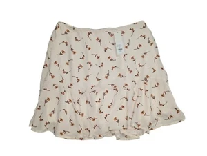 Mi Ami Skirt Small Mini Y2K Embroidered Dainty Floral White Brown Francescas - Picture 1 of 6