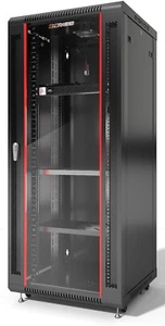27U Server Cabinet - 24 inch (600 mm) Depth - Power Strip - Fan - Casters - - Picture 1 of 16