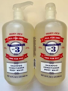 2 PACKS Trader Joes Formula NO. 3 All For One Shampoo-Conditioner-Body Wash - Picture 1 of 3