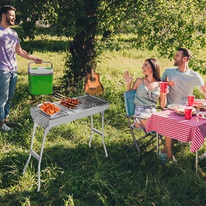 BBQ Grill Klappbar Holzkohlegrill Picknick Campingkocher Edelstahl Outdoor - Bild 1 von 12