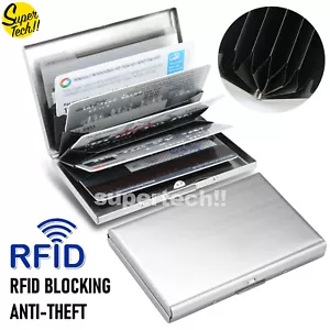 RFID Blocking Stainless Slim Wallet ID Credit Card Holder Case Protector Purse - Picture 1 of 5