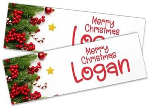 x2 Personalised Christmas Banner Xmas Party House Decoration Occasion 490 - Picture 1 of 5