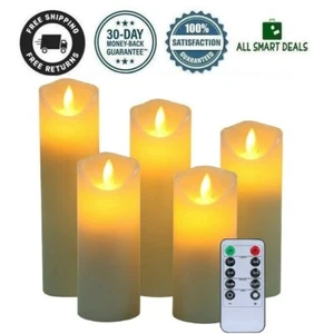 Velas Candelas Artificiales Electricas Llama Realistas Con Control Remoto 5 Set - Picture 1 of 12