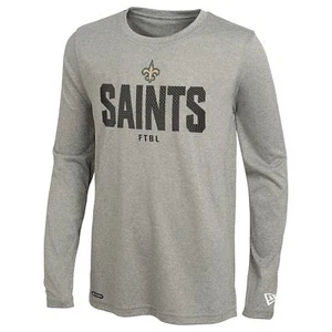 New Era NFL Men's New Orleans Saints Dri-Tek Heathered Grey Long Sleeve Tee - Picture 1 of 5