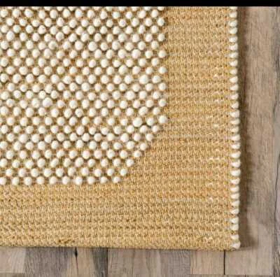 Flatweave Loop & Border  Dhurry Aesthetic Carpet Living Room & Home Area Rugs - Image 1 of 3