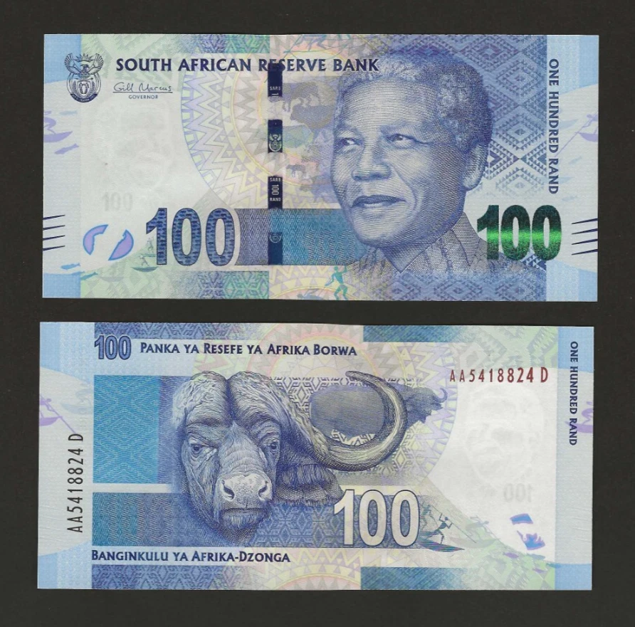 SOUTH AFRICA 100 Rand 2012 P-136 Sign Marcus w/o Omron Rings UNC AA-PREFIX Rare - Image 1 of 1