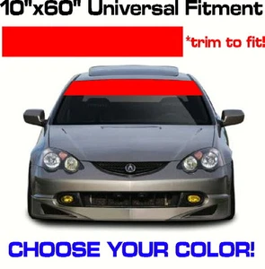 blank 60" x 10" Windshield Banner - Choose Color! vinyl sticker Sun Strip Visor - Picture 1 of 1