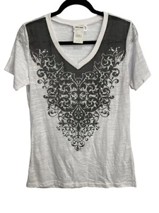 Shyanne Rhinestone Embellished Graphic Tee Womens 1XL Short Sleeve Western NEW - Picture 1 of 8