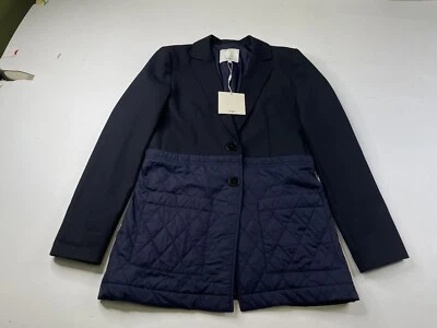 Blazer Tibi de gran tamaño acolchado mezcla de lana en azul marino talla 2 nuevo con etiquetas Foto 1 de 4