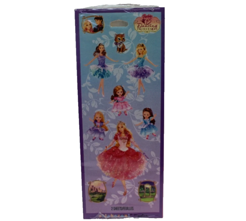 Hallmark Barbie 12 Dancing Princesses Stickers 2 Sheets 2006 Sealed New - Image 1 of 4