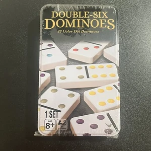 Double Six Dominoes 28 Color Dot Cardinal Board Game Domino Set Factory Sealed - Picture 1 of 7