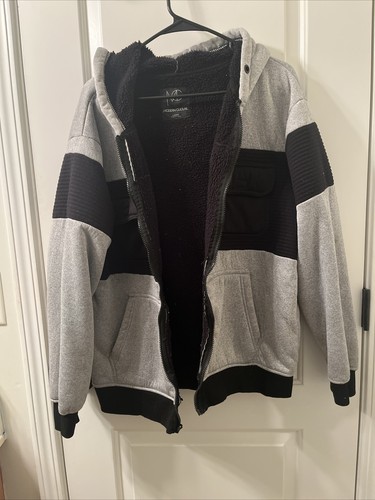 VETEMENTS Cappotto giacca sherpa foderato uomo cultura moderna taglia large grigio nero