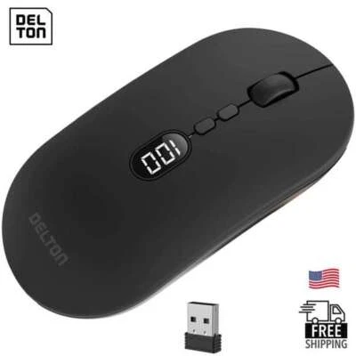 Delton S16 Left or Right Handed Wireless Mouse, Black - Image 1 of 4