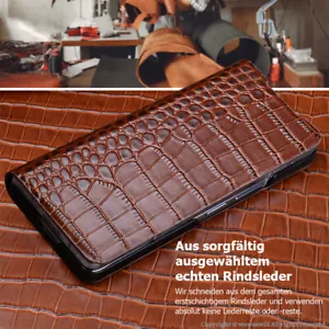Luxus Krokodil Echtleder Klapphülle Unsichtbar Magnet Case für HONOR Magic V2 Vs - Bild 1 von 14