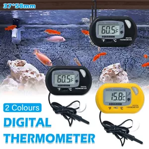 Aquarium Thermometer LCD Digital Aquarium Fish Tank Water Temperature Marine AU - Picture 1 of 16