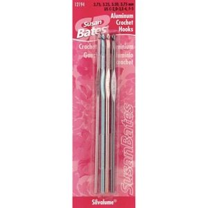 Silvalume Aluminum Crochet Hook Set Sizes C2 To E4 - Picture 1 of 2