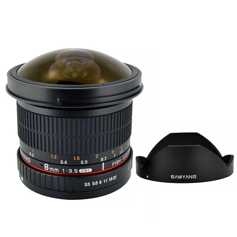 Original Samyang HD 8mm F3.5 Fisheye Lens for Canon T5i T4i T3i T3 60D 50D - Image 1 of 4