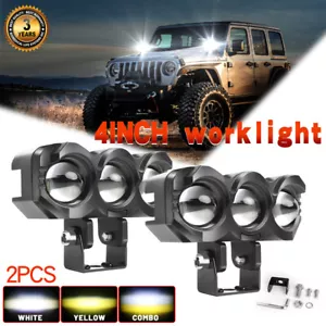 2 pz 4" 12 V 1200 W barra luminosa da lavoro LED pod alluvione guida trattore fuoristrada 4WD nebbia - Foto 1 di 9