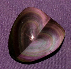 Regenbogen-Obsidian, poliert, Mexico, Herz, 62,1g 49x46x20mm, Heilstein - Bild 1 von 8