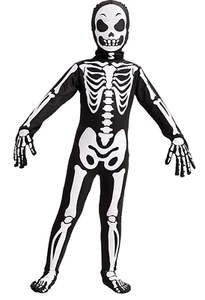 Costume Child Second Skin Skeleton Unisex Medium  - Picture 1 of 3