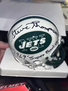 Mini casco Steve Thompson 1969 Super Bowl Champs NY Jets firmato New York Jets - Foto 1 di 1