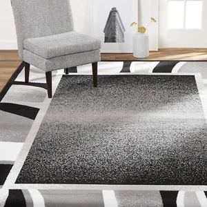 Lyndhurst Rotana Modern Area Rug, Contemporary Black/Gray 5'2"X7'4" - Picture 1 of 7